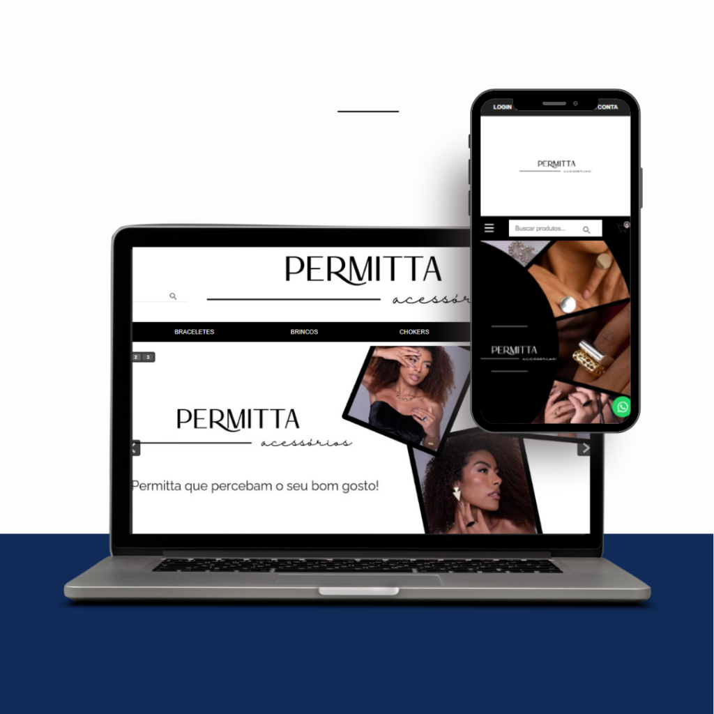 Mockup de loja virtual criada pela SiteUp Studio